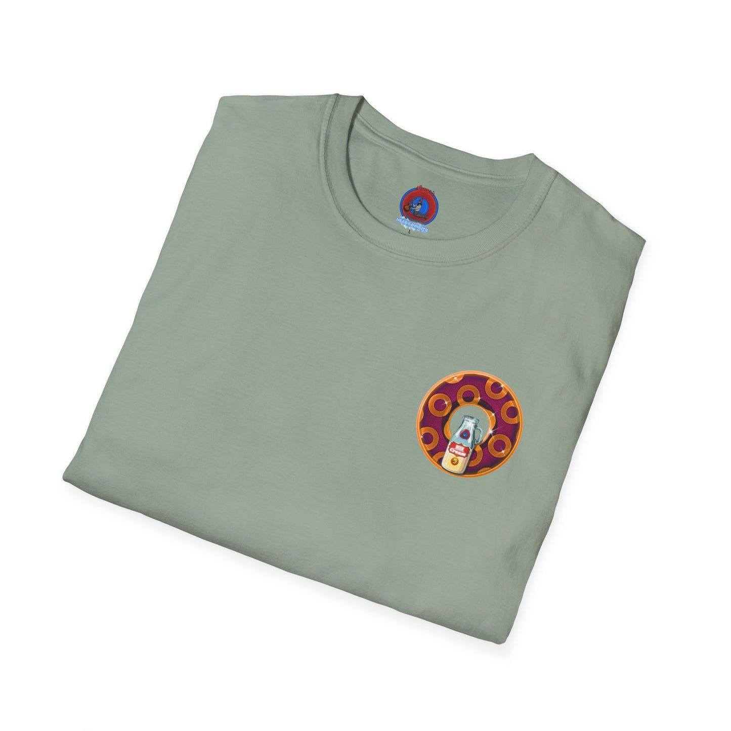 Classic Donut Tee - Unisex Soft-Style - "Princely Wooked Cream - YEMSG Donut " - burgundy/orange rustic paradox donut - variant 1