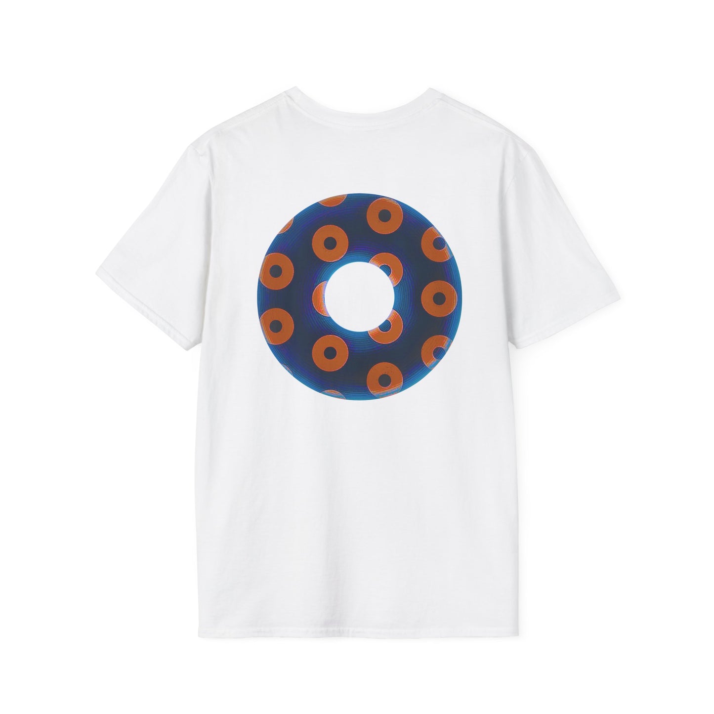 Plain Donuts/Unisex Soft-Style - "Plain Blimpy Paradoxical Donuts" - dark royal blue/orange donuts