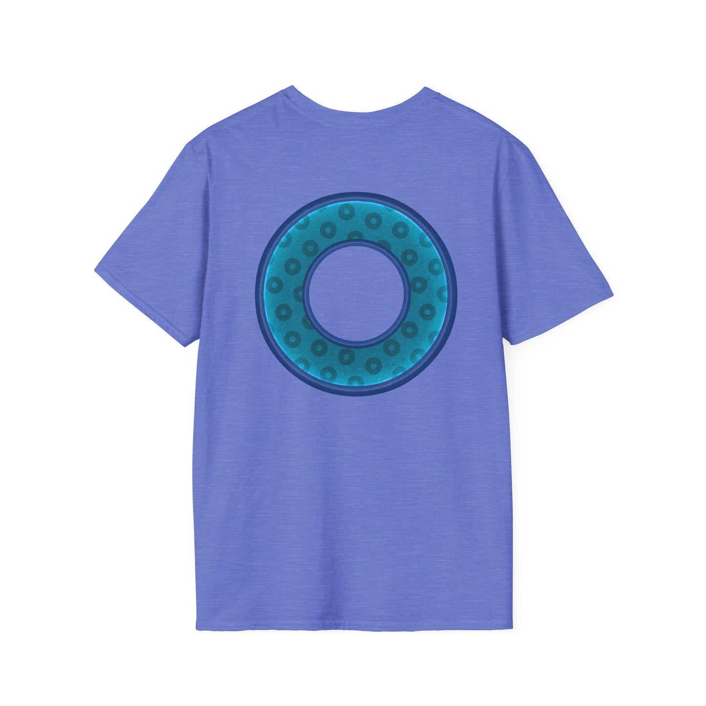 Plain Donuts/Unisex Soft-Style - "Plain Wide Mouthed Paradoxical Donuts" - aquamarine/dark blue donuts