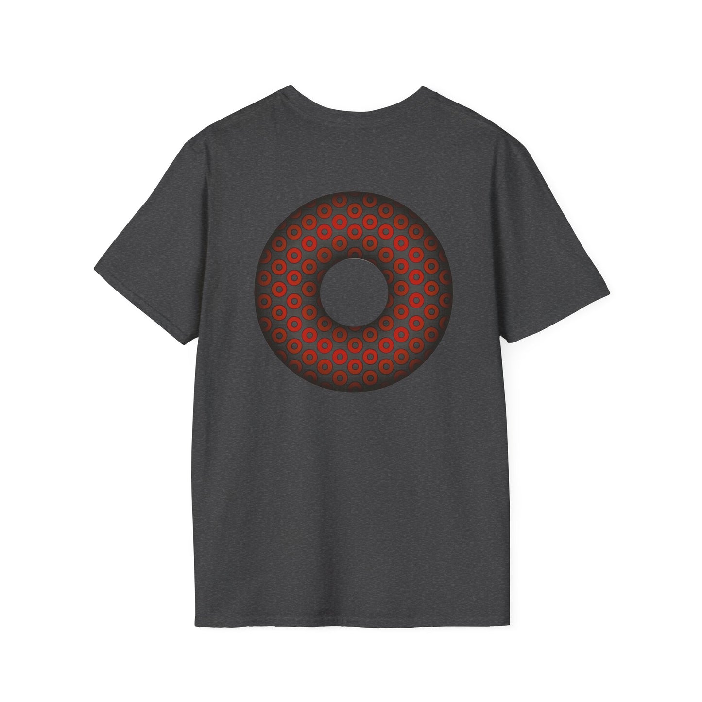 Plain Donuts/Unisex Soft-Style - "Plain Paradoxical Grided Donut" - red/dark gray donuts