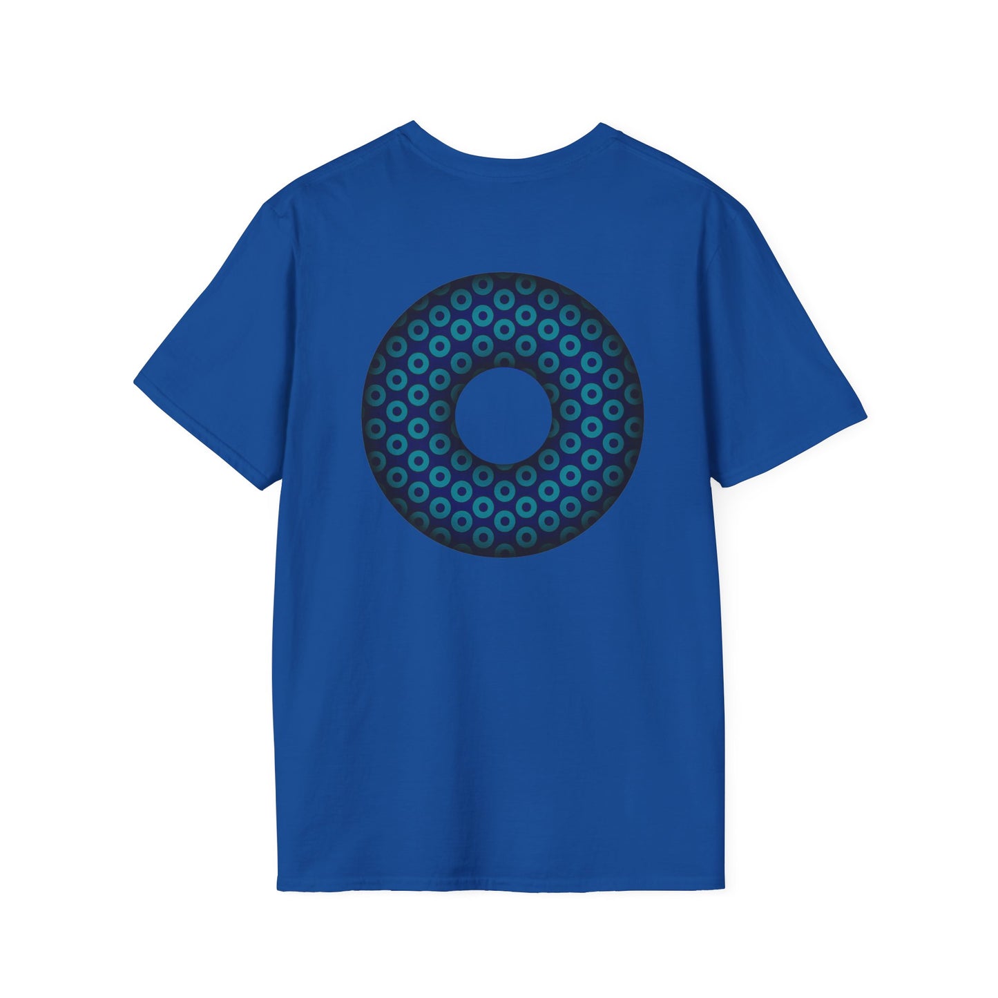 Plain Donuts/Unisex Soft-Style - "Plain Paradoxical Grided Donuts" - teal/dark blue donuts