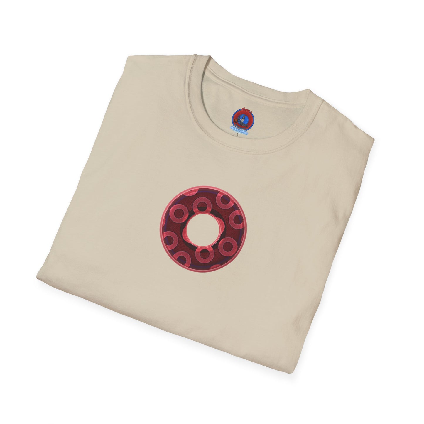 Plain Donuts/Unisex Soft-Style - "Plain Rustic Paradoxical Donuts" - magenta/burgundy donuts