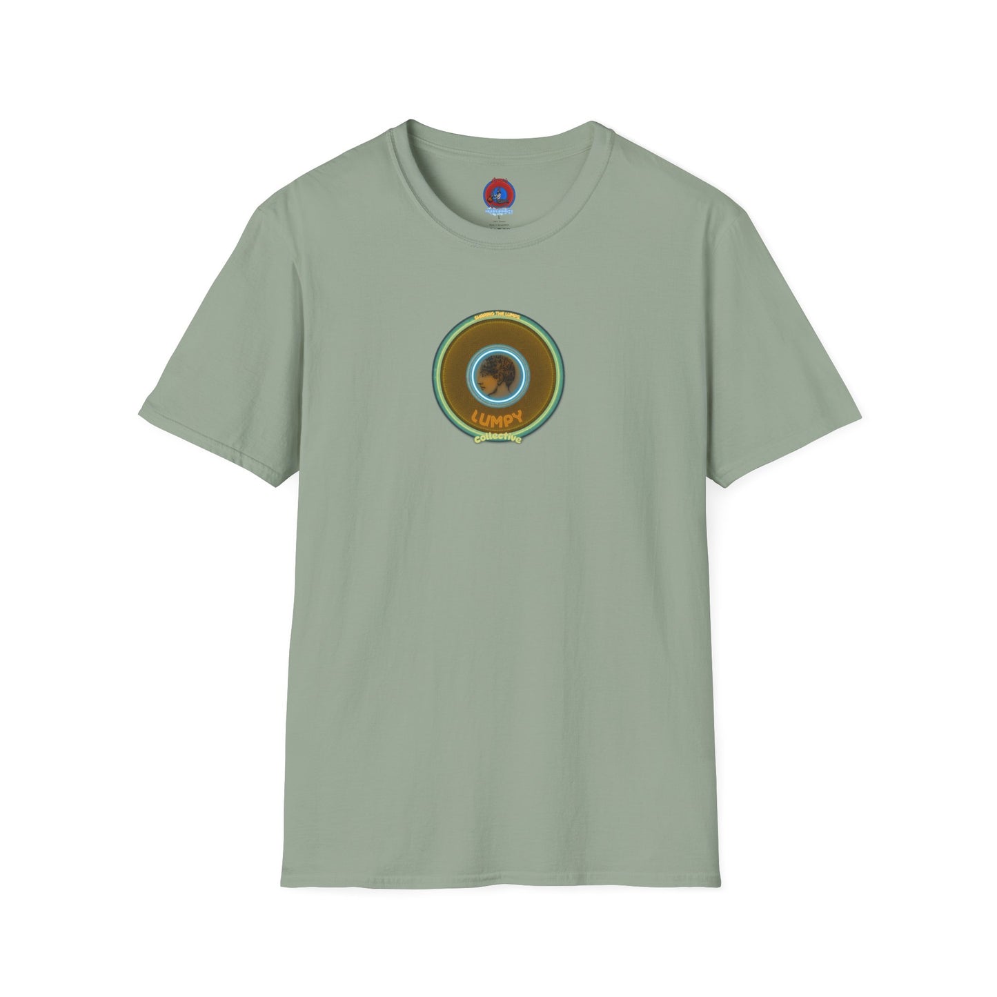 Classic Donut Tee - Unisex Soft-Style - "Lumpy Collective Donut" - bronze/green lumpy donut - variant 5