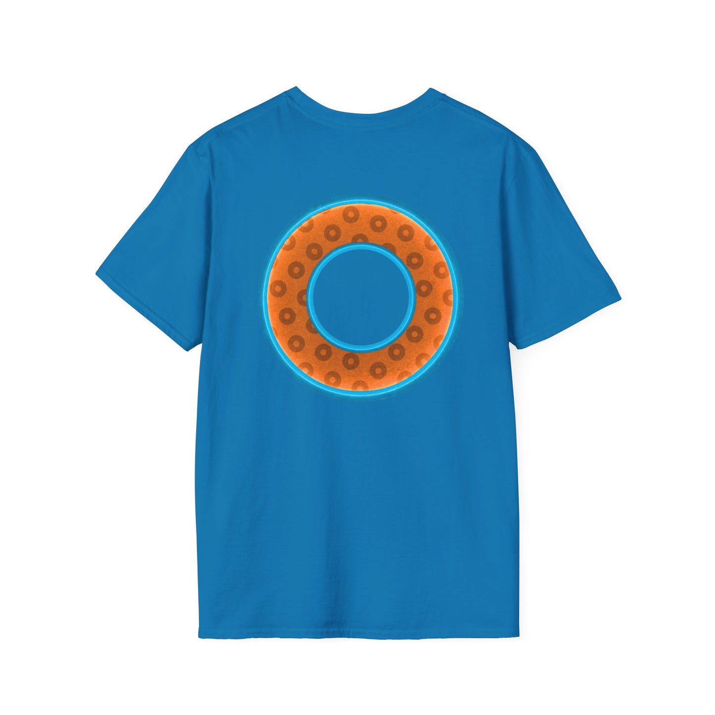 Plain Donuts/Unisex Soft-Style - "Plain Wide Mouthed Paradoxical Donuts" - orange/aquamarine blue donuts