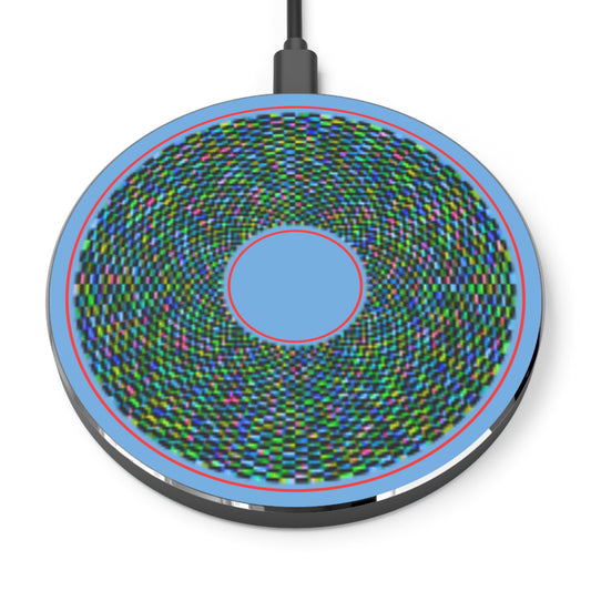 The Flow - Wireless Lumpy Donut Chargers - pixilated donut - variant 2 - w/light blue background