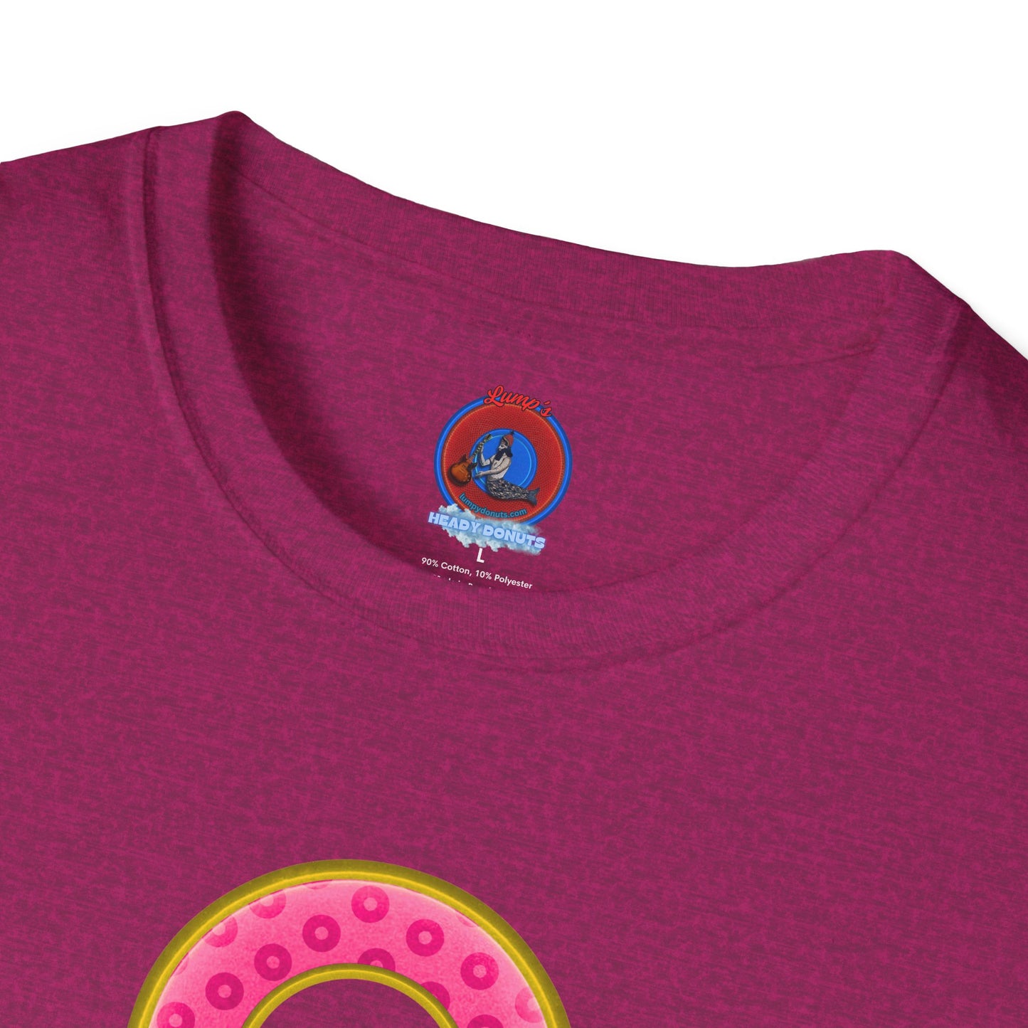 Plain Donuts/Unisex Soft-Style - "Plain Wide Mouthed Paradoxical Donuts" - pink/gold donuts
