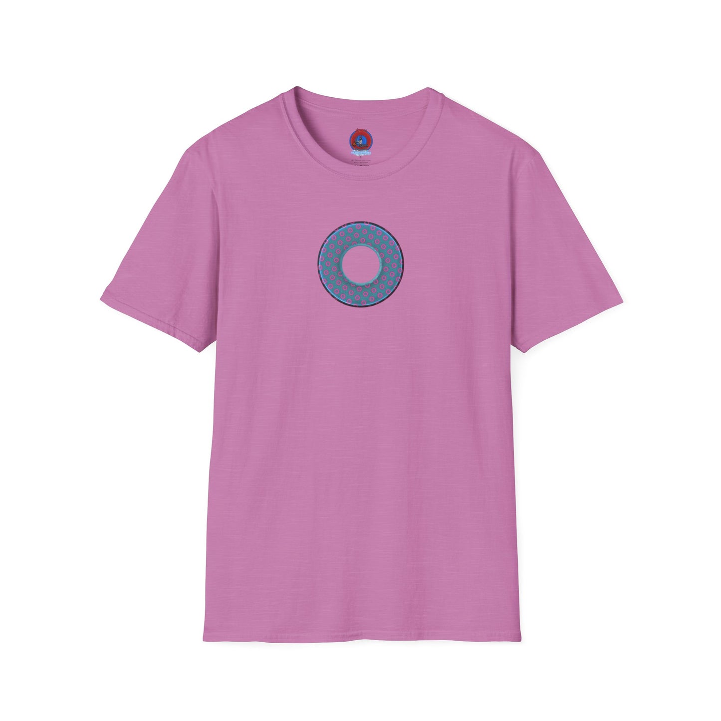 Plain Donuts/Unisex Soft-Style - "Plain Electric Paradoxical Donuts" - light blue/magenta donuts