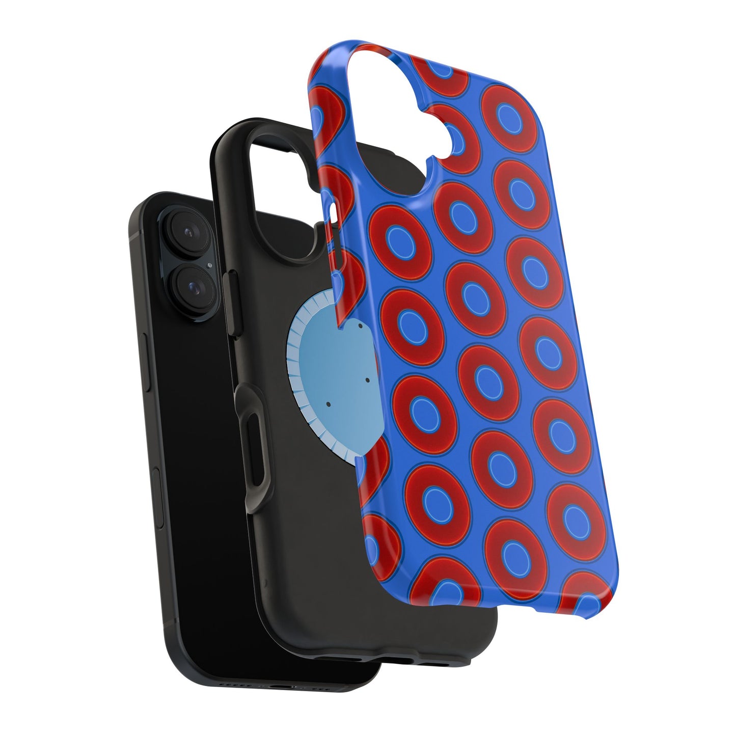 Magnetic Tough Donut Case - red vivid donut print w/medium royal blue background
