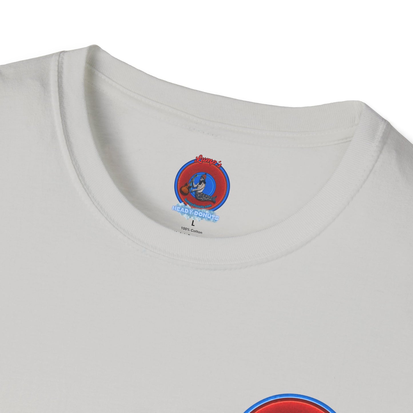 Classic Donut Tee - Unisex Soft-Style - "Rage Side Donut" - vivid red donut - variant 1