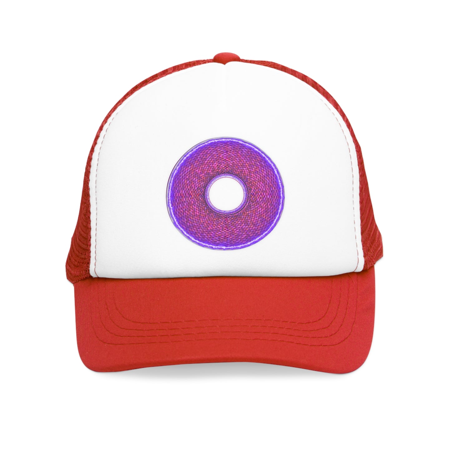 Lumpy Trucker Hat - "Electric Ave Donut - Because We're Taking the Donut Higher" - variant 4- teal/orange donut