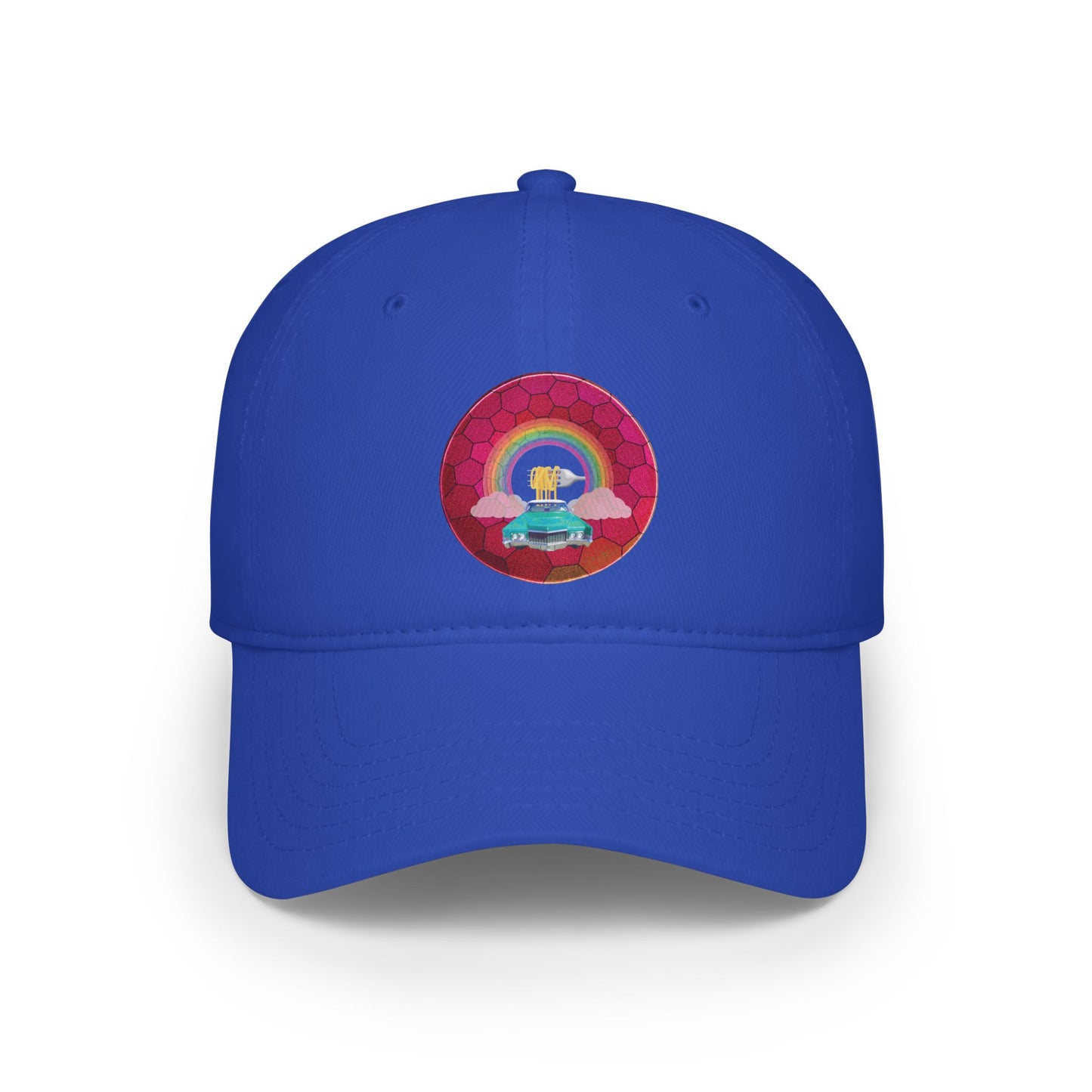 Lumpy Donut Baseball Cap - "Caddy Spaghetti Incident Donut Cap" - variant 3 - magenta hexadonut w/