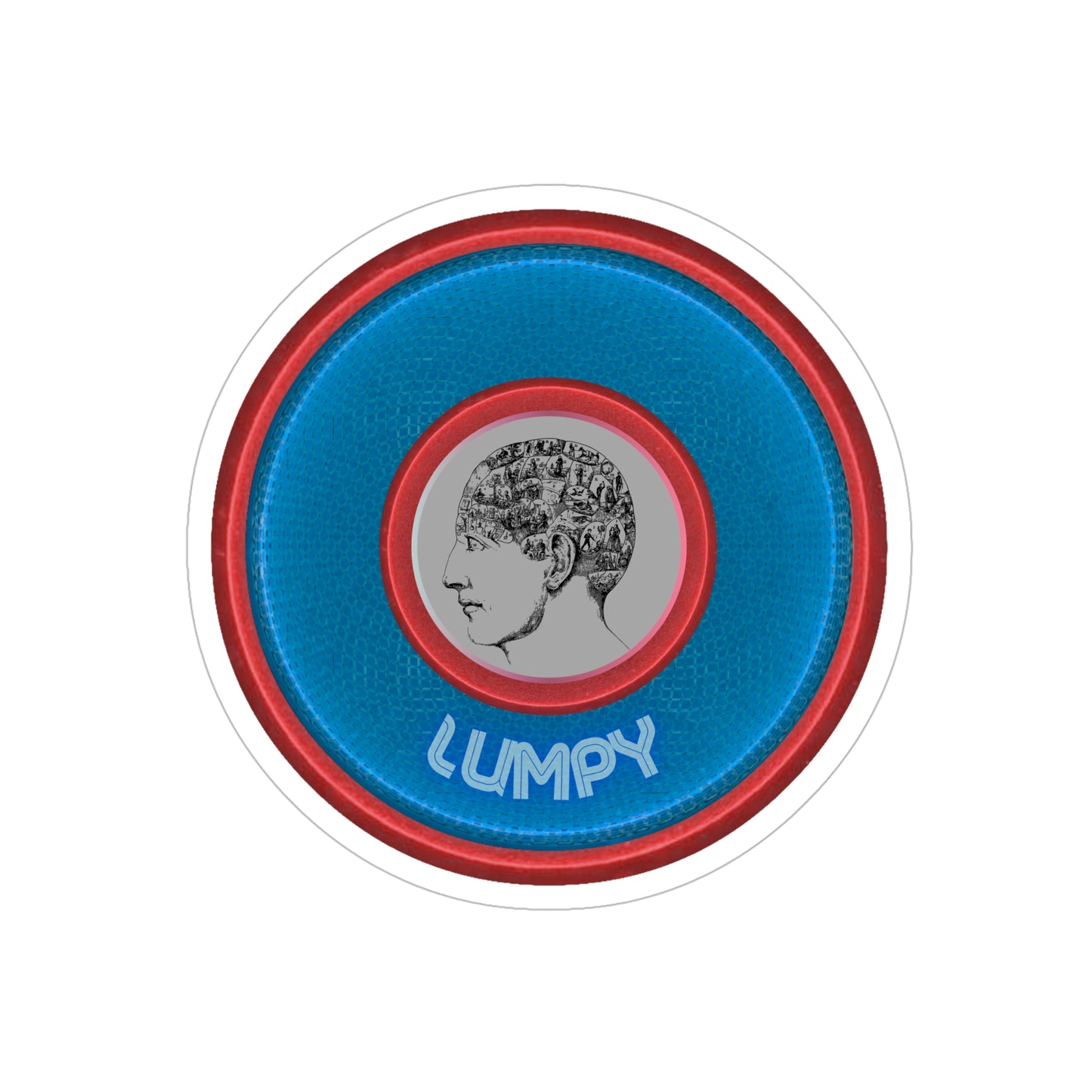 Donut Bumper/Outdoor Sticker - "The Lumpy Donut" - series 1.0 - variant 2 - blue donut - [Die-Cut] 6"x 6"