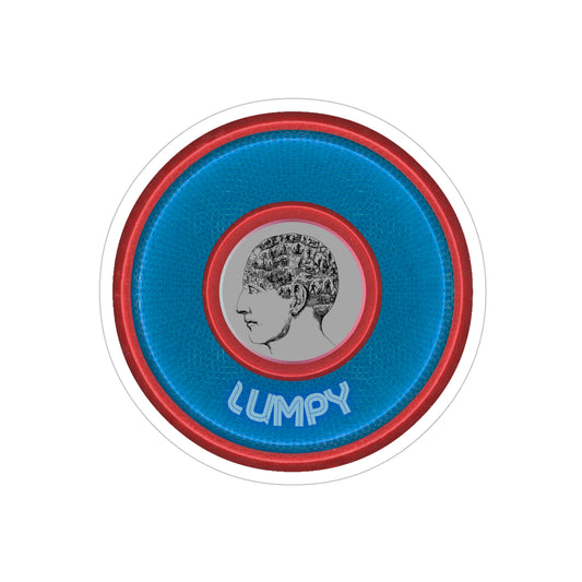 Donut Bumper/Outdoor Sticker - "The Lumpy Donut" - series 1.0 - variant 2 - blue donut - [Die-Cut] 6"x 6"