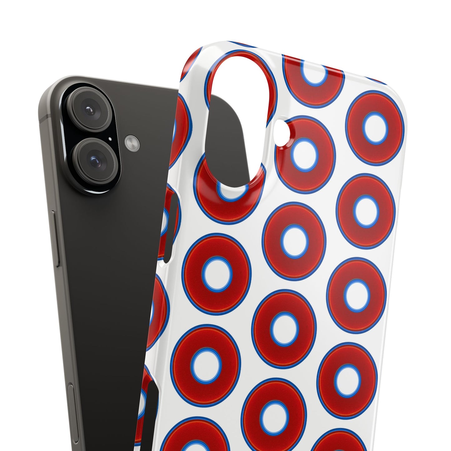 Lumpy Donut Snap Case - red vivid donut print w/white background