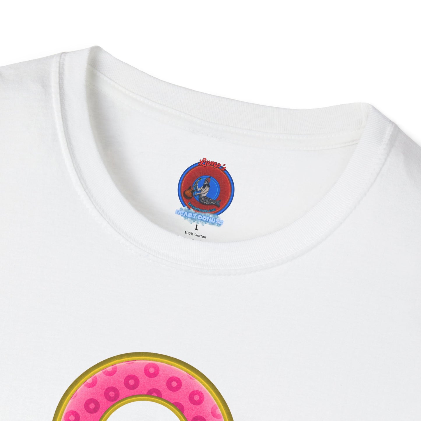 Plain Donuts/Unisex Soft-Style - "Plain Wide Mouthed Paradoxical Donuts" - pink/gold donuts