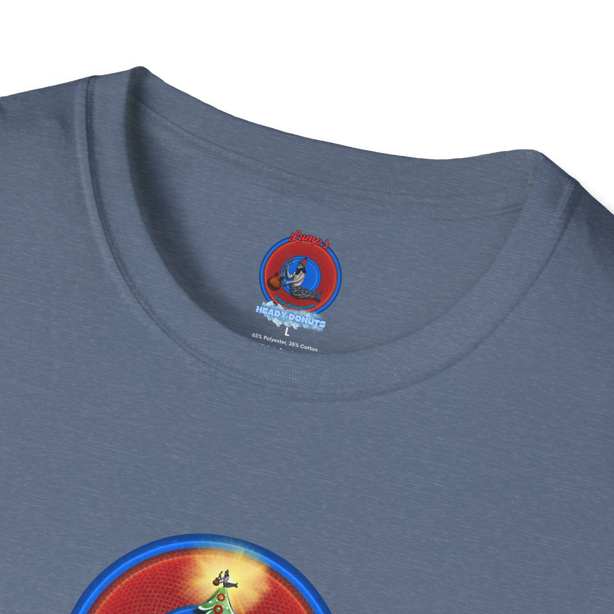 Classic Donut Tee - Unisex Soft-Style - "It's Always Phishmas in Philly" - rustic red/blue donut