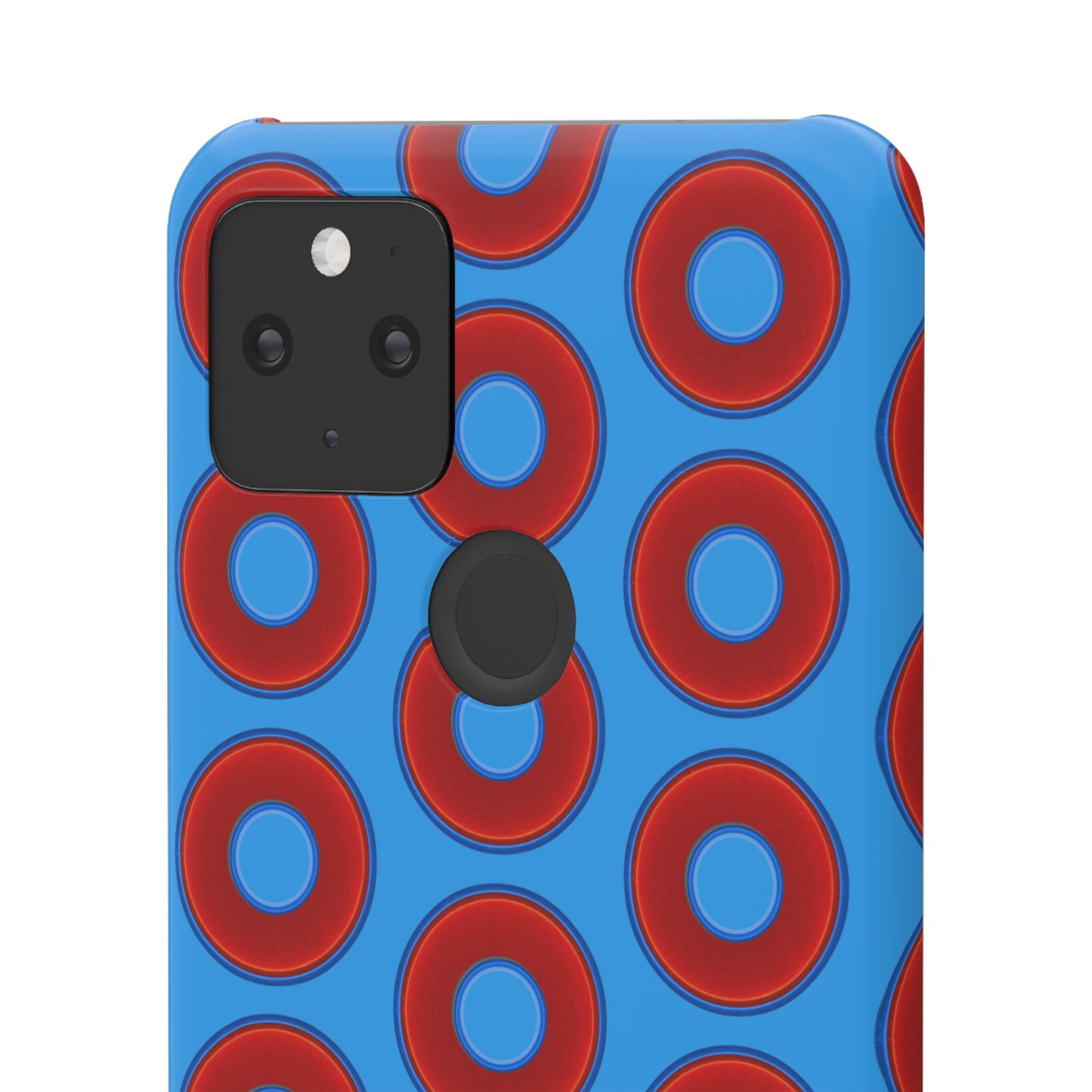 Lumpy Donut Snap Case - red vivid donut print w/sky royal blue background