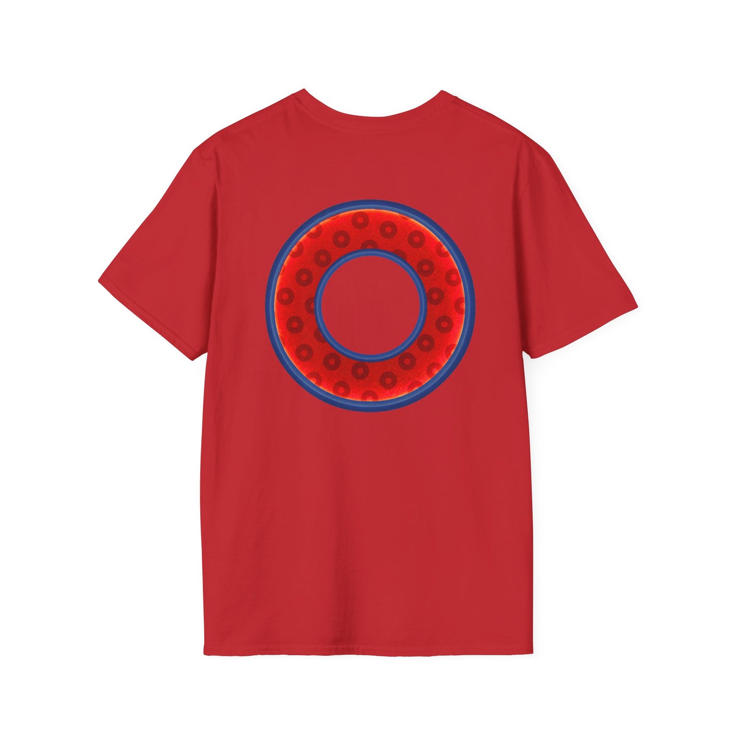 Plain Donuts/Unisex Soft-Style - "Plain Wide Mouthed Paradoxical Donuts" - red/dark blue donuts