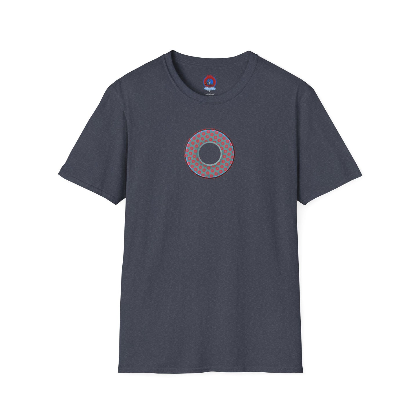 Plain Donuts/Unisex Soft-Style - "Plain Electric Paradoxical Donuts" - steel blue/red donuts