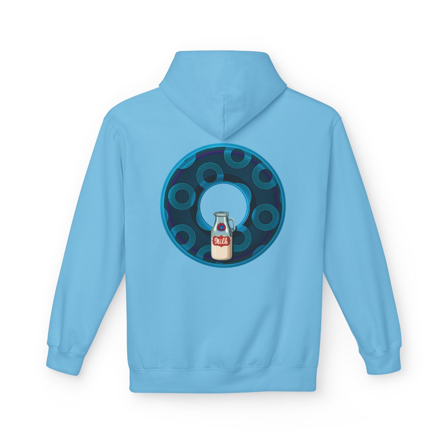 Fleece Harry Hoodies [Midweight Soft-style] - "Wooked Cream Dairy - YEMSG Donut" - blue/blue rustic paradox donut - variant 7