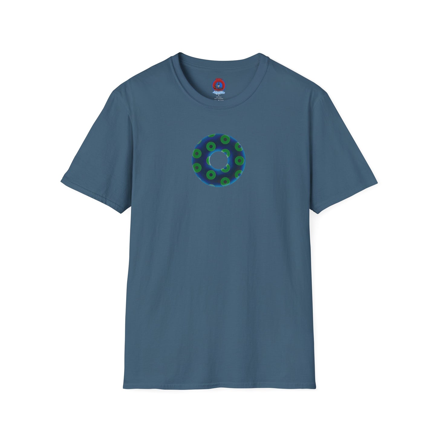 Plain Donuts/Unisex Soft-Style - "Plain Blimpy Paradoxical Donuts" - dark blue/lime green donuts