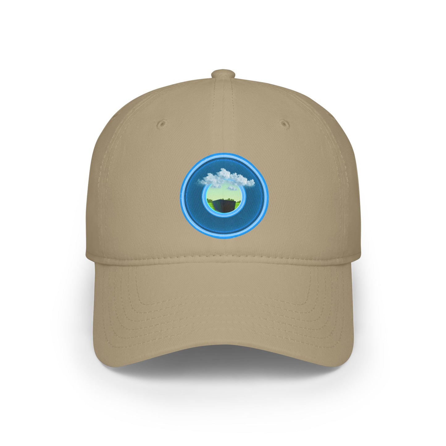 Lumpy Donut Baseball Cap - "Got Rhombus?" - variant 1 - rustic light blue donut w/
