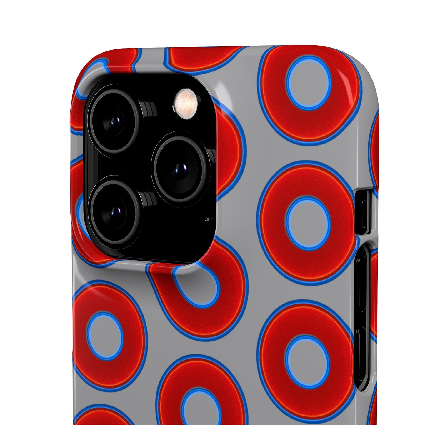 Donut Snap Case - red vivid donut print w/gray background