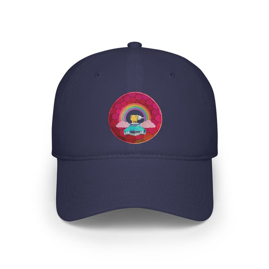 Lumpy Donut Baseball Cap - "Caddy Spaghetti Incident Donut Cap" - variant 3 - magenta hexadonut w/