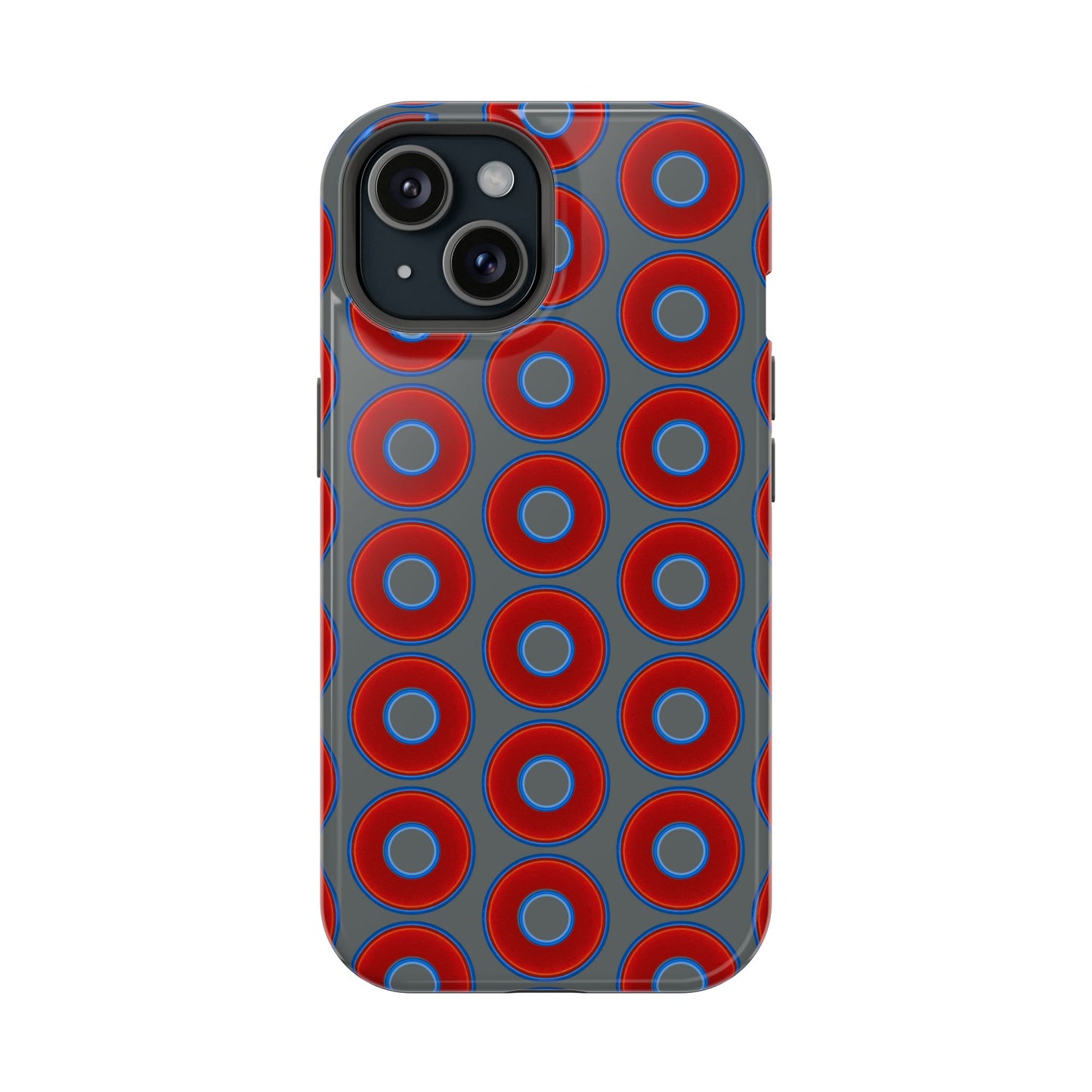 Magnetic Tough Donut Case - red vivid donut print w/dark gray background