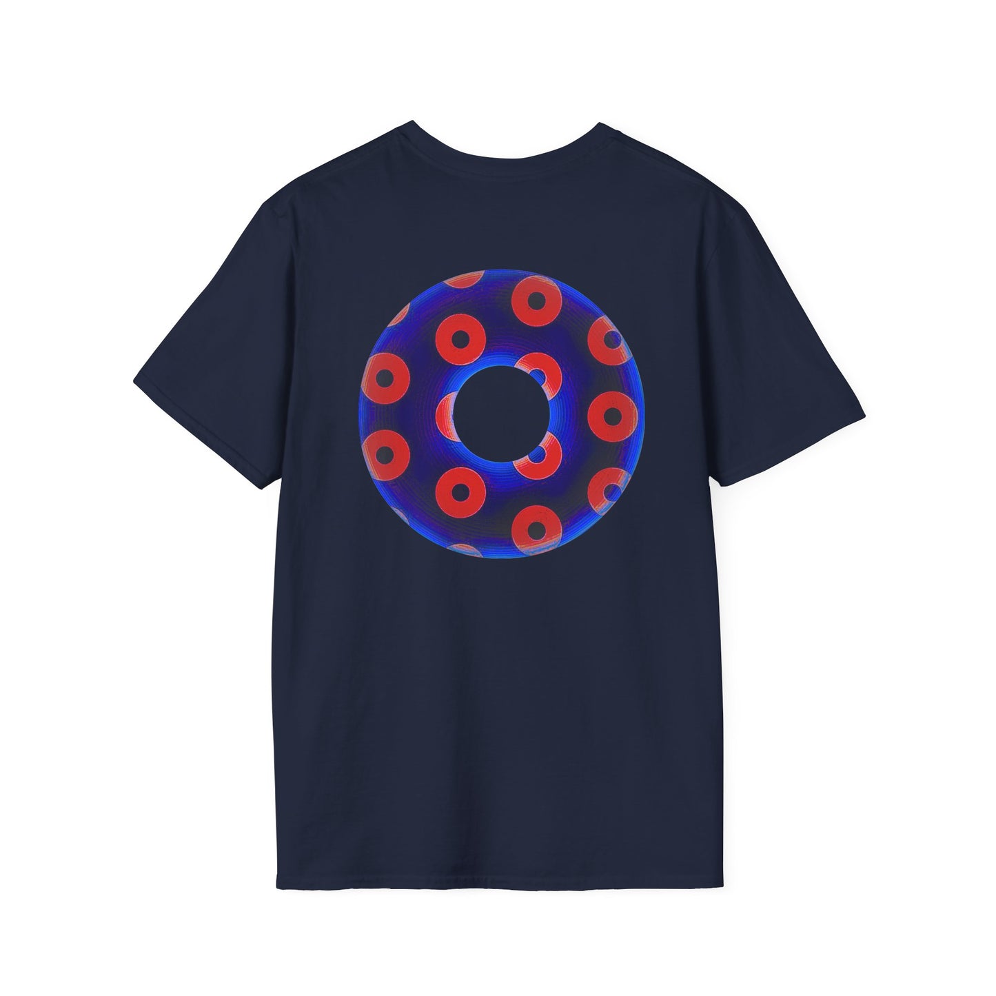 Plain Donuts/Unisex Soft-Style - "Plain Blimpy Paradoxical Donuts" - dark violet blue/bright red donuts