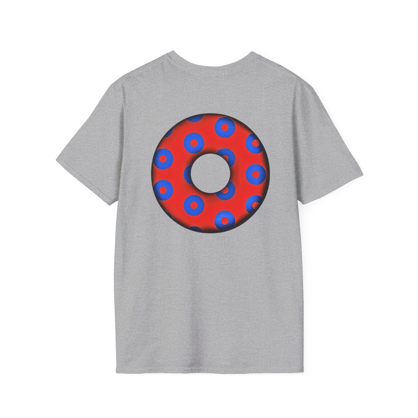 Plain Donuts/Unisex Soft-Style - "Plain Blimpy Paradoxical Donuts" - red/blue donuts
