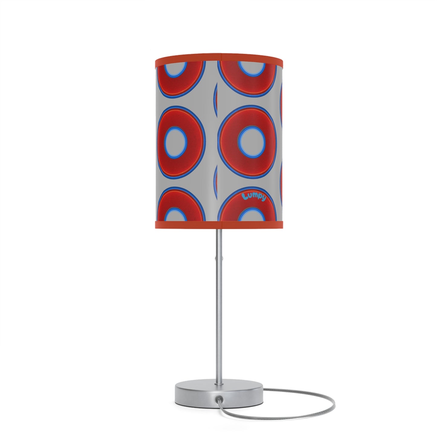 Lumpy Accent Lamps - red vivid donuts w/light gray background