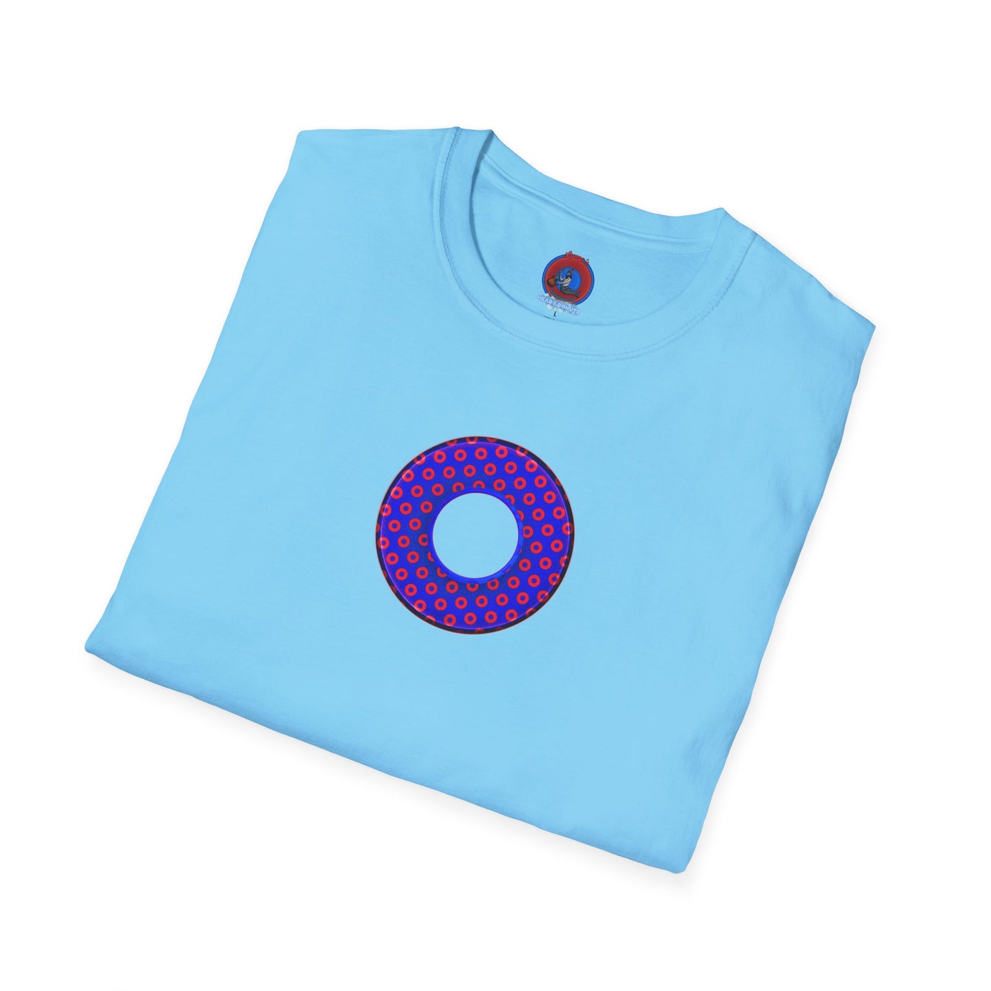 Plain Donuts/Unisex Soft-Style - "Plain Electric Paradoxical Donuts" - dark royal blue/red donuts
