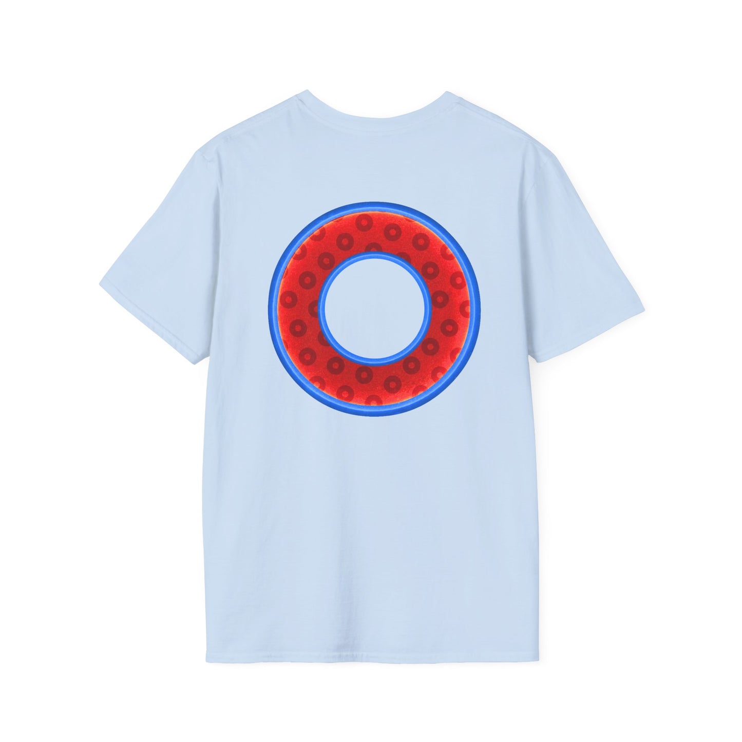 Plain Donuts/Unisex Soft-Style - "Plain Wide Mouthed Paradoxical Donuts" - red/medium royal blue donuts