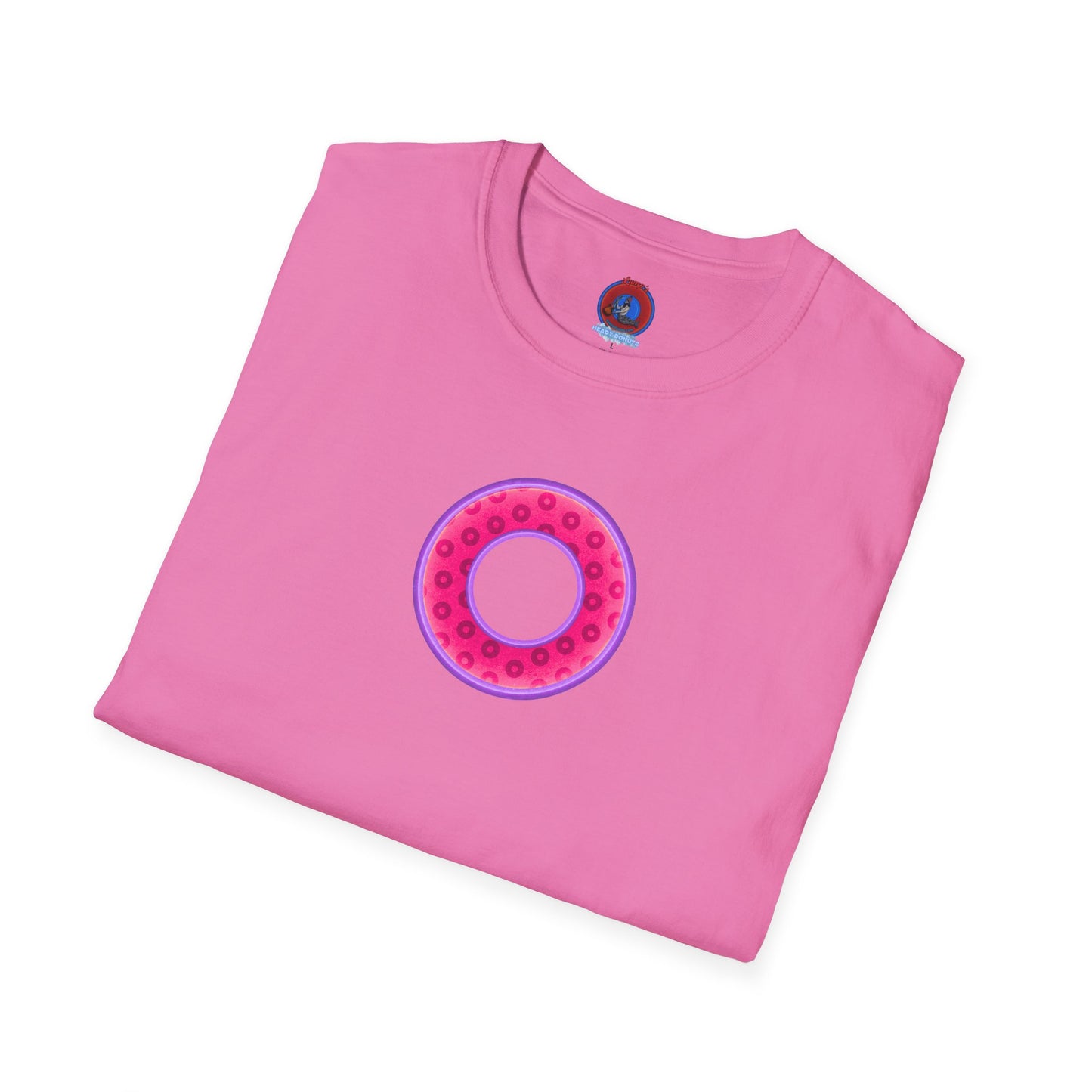 Plain Donuts/Unisex Soft-Style - "Plain Wide Mouthed Paradoxical Donuts" - magenta/light purple donuts