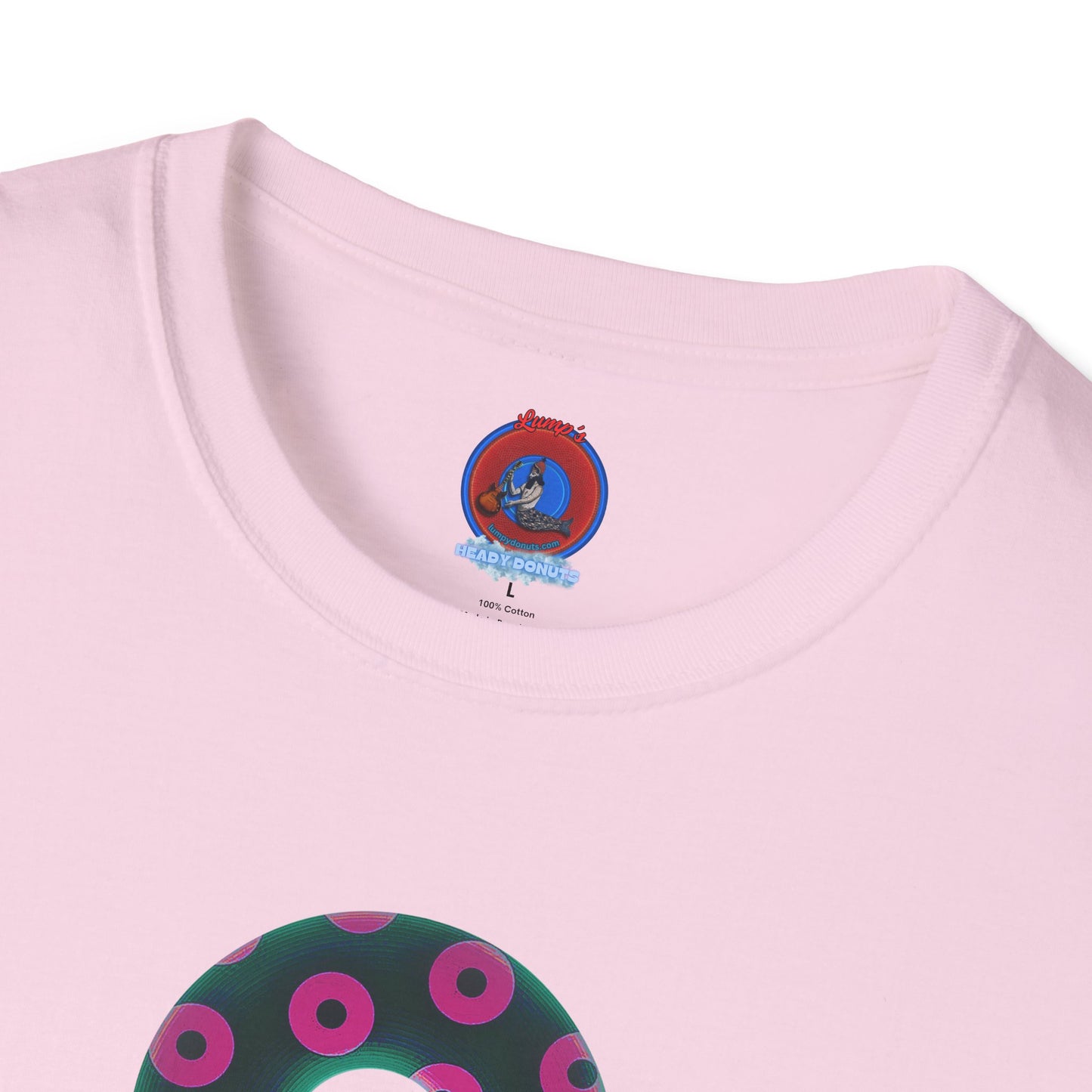 Plain Donuts/Unisex Soft-Style - "Plain Blimpy Paradoxical Donuts" - dark green/magenta donuts