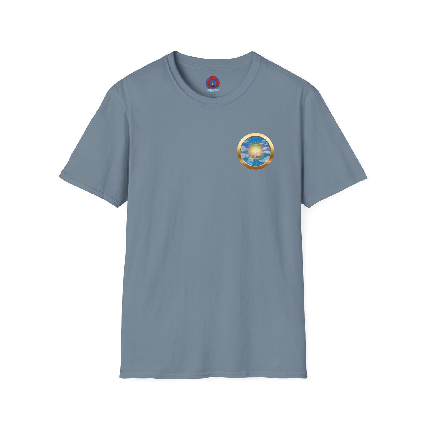 Classic Donut Tee - Unisex Soft-Style - "The Divided Donut" - variant 1 - blue/blue donut [*50% to The Divided Sky Foundation]