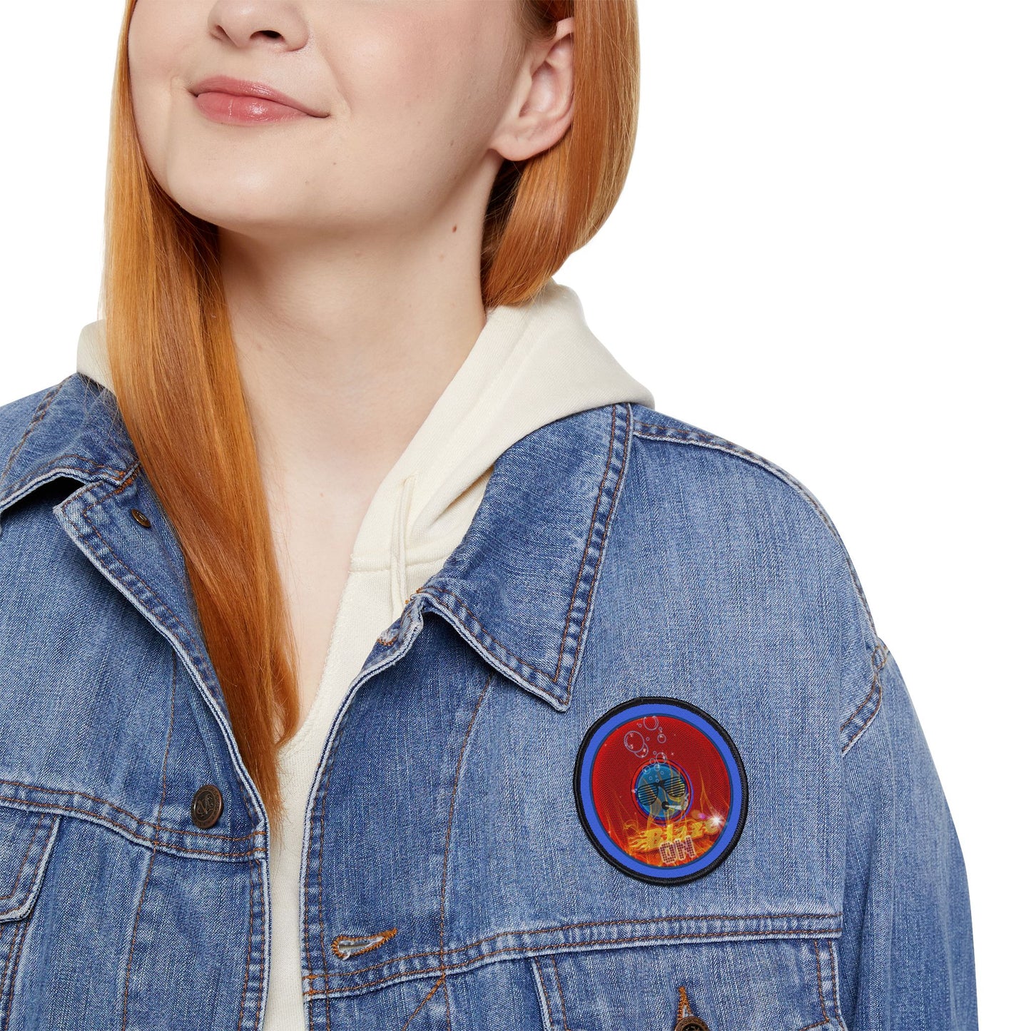 Iron-On Donut Patch - "Blazed Donut Pat" - red phatty donut