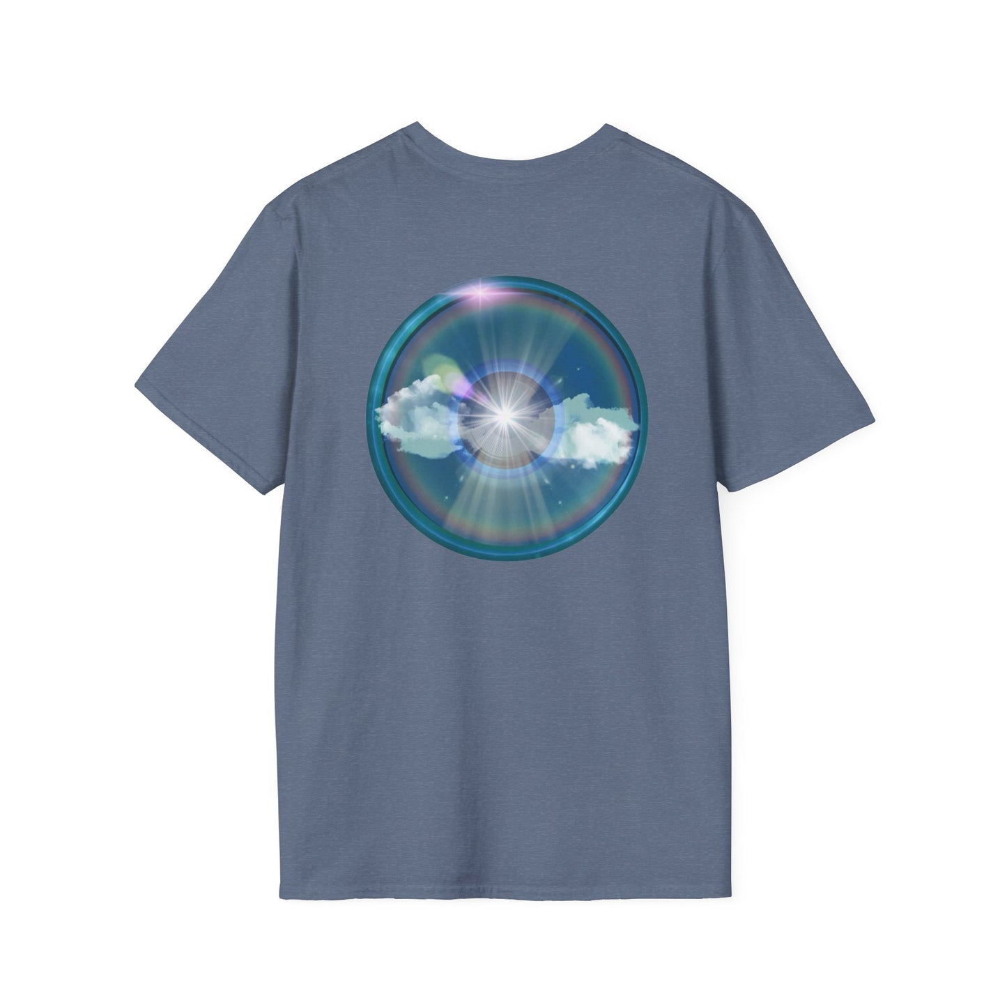 Classic Donut Tee - Unisex Soft-Style - "The Divided Donut" - variant 3 - blue donut [*50% to The Divided Sky Foundation]
