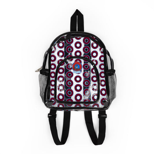 Lumpy Clear Pack/Concert Buddy - Plain Vivid Donut Print - burgundy/light blue