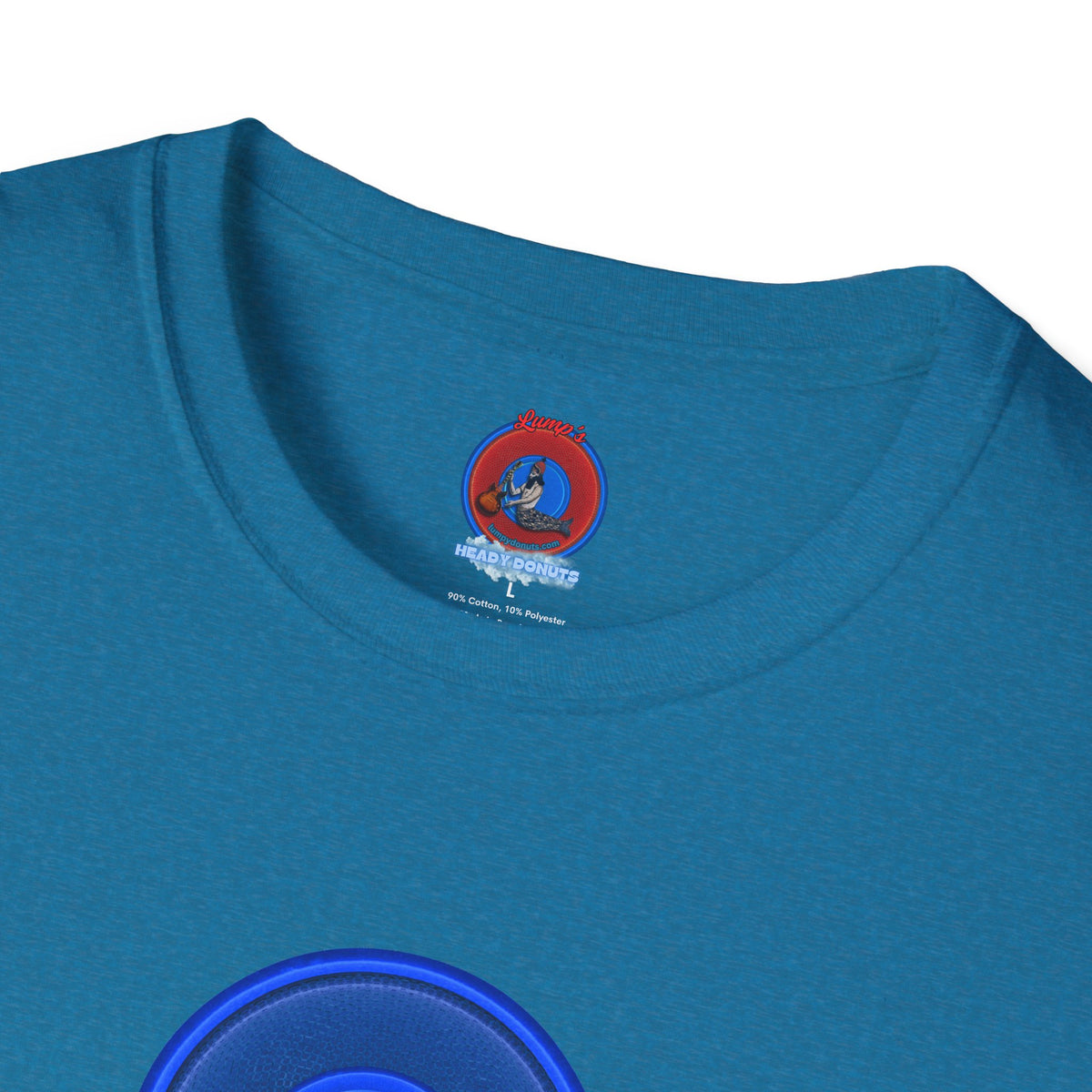Classic Donut Tee - Unisex Soft-Style - "Cats: The Donut" - rustic blue/blue donut - variant 1