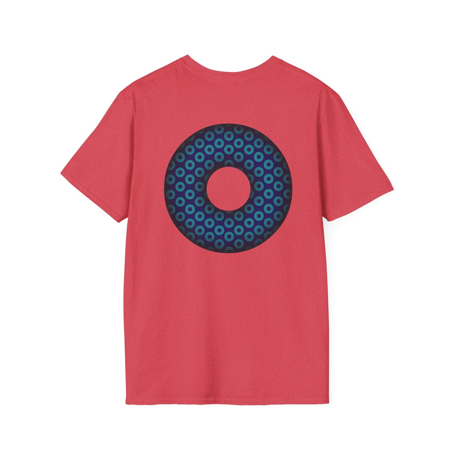 Plain Donuts/Unisex Soft-Style - "Plain Paradoxical Grided Donuts" - teal/dark blue donuts