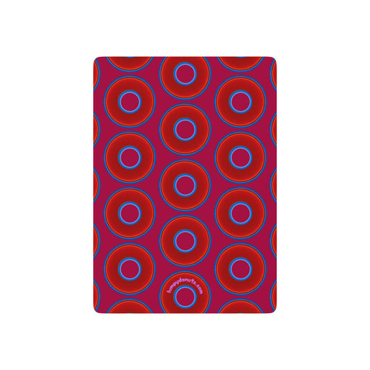 Lumpy Donut Playing Decks - 52-cards - red vivid donuts w/dark magenta background