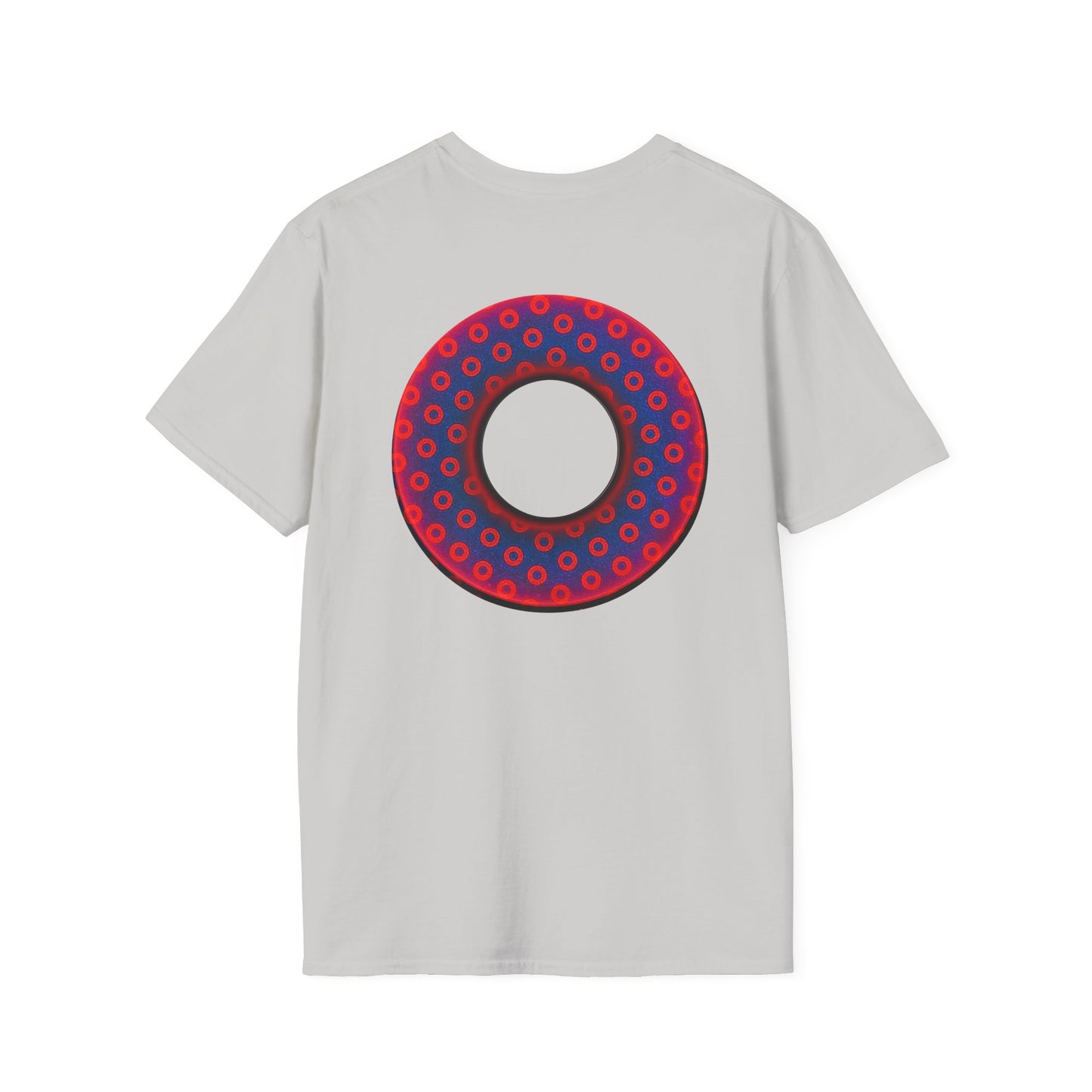 Classic Donut Tee - Unisex Soft-Style - "Vivid Donut inside a Paradox Donut" - blue/red electric paradox donut - variant 2 w/hole