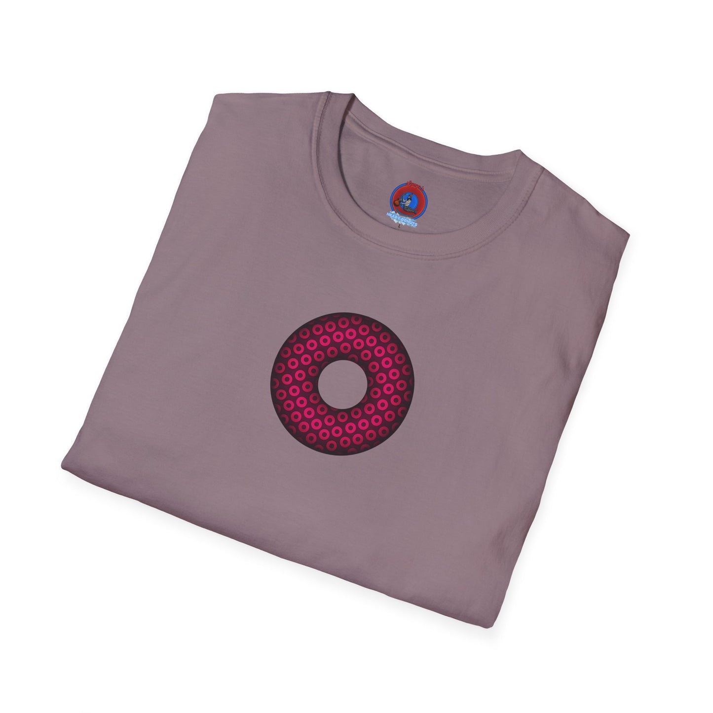 Plain Donuts/Unisex Soft-Style - "Plain Paradoxical Grided Donuts" - pink/burgundy donuts
