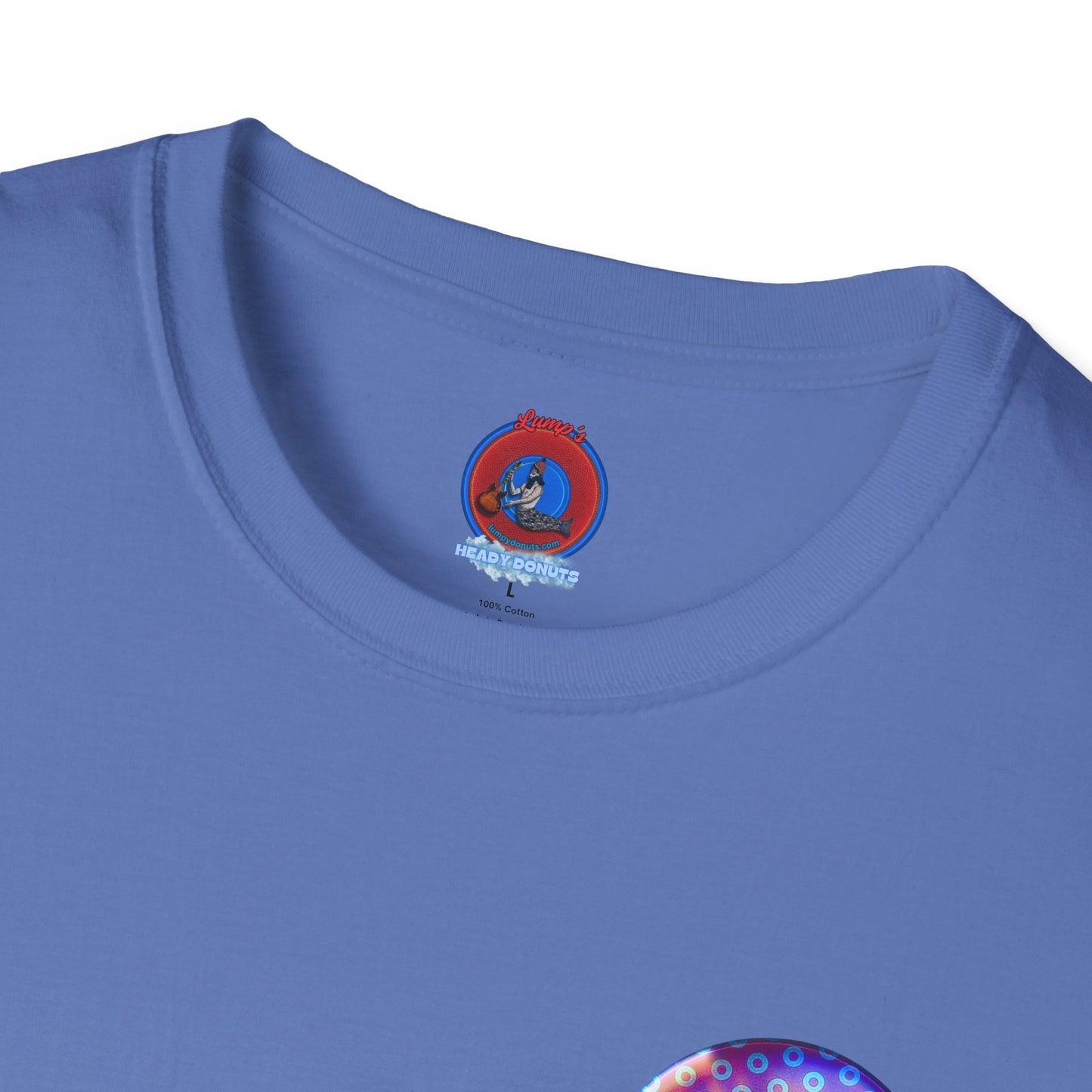 Classic Donut Tee - Unisex Soft-Style - "Donut Melts" - purple/blue paradoxical donut