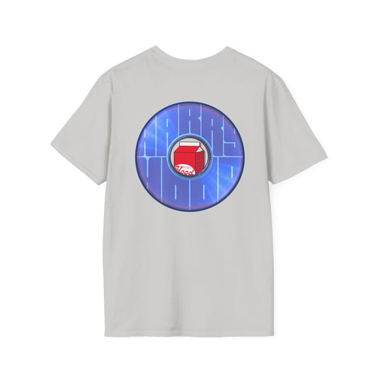 Classic Donut Tee - Unisex Soft-Style - "Harry Left His Donut Shirt" - series 1.0  - variant 3 - purple/blue donut w/milk