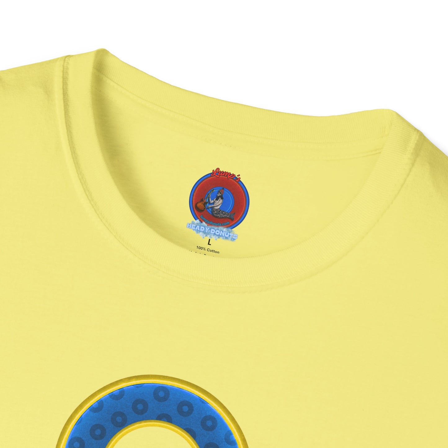 Plain Donuts/Unisex Soft-Style - "Plain Wide Mouthed Paradoxical Donuts" - blue/yellow donuts