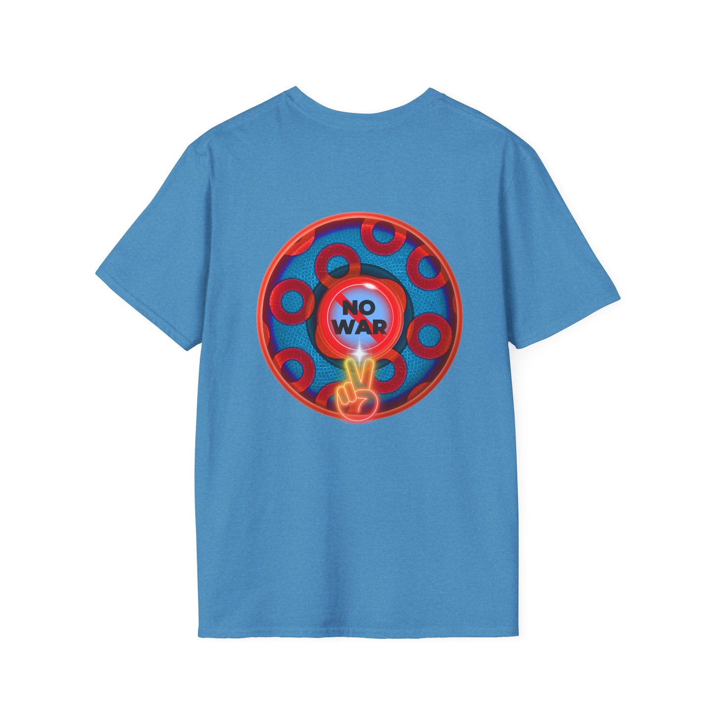 Classic Donut Tee - Unisex Soft-Style - "Peace of Donut" - blue/red paradox donut - [*charitable print - 50% of profit to Alliance for Peacebuilding]