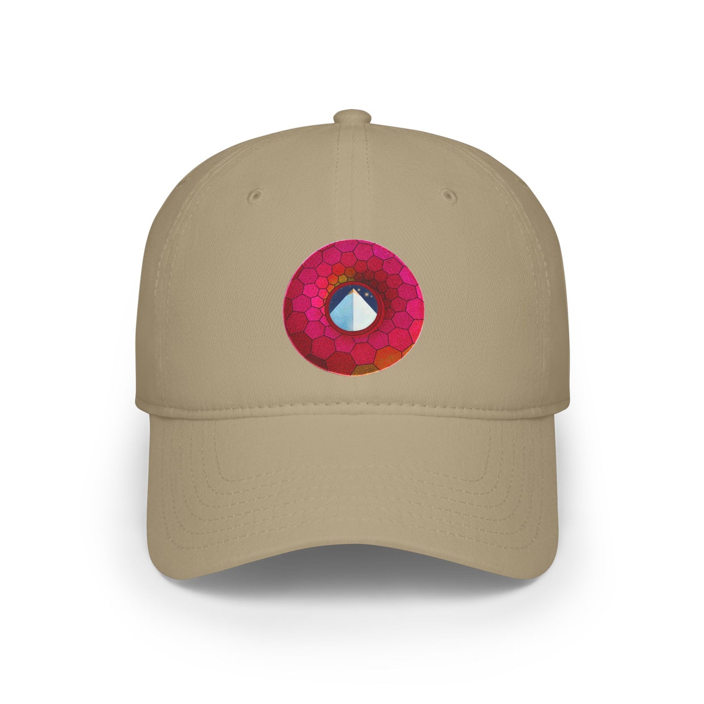 Lumpy Donut Baseball Cap - "Limestone Donut Caps So Large" - variant 5 - magenta hexadonut w/